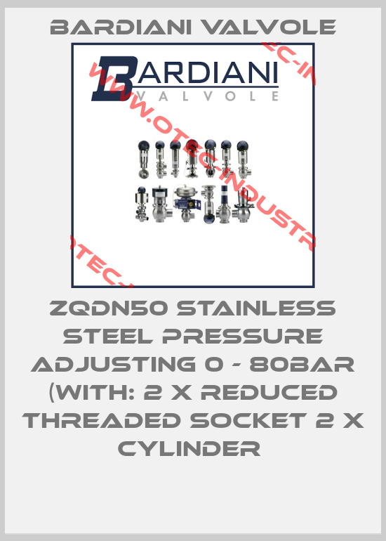 ZQDN50 STAINLESS STEEL PRESSURE ADJUSTING 0 - 80BAR (WITH: 2 X REDUCED THREADED SOCKET 2 X CYLINDER -big