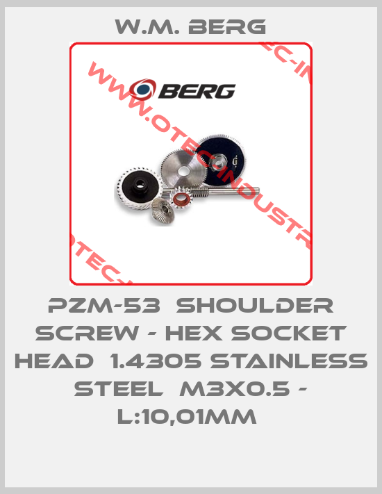 PZM-53  Shoulder Screw - Hex Socket Head  1.4305 Stainless Steel  M3x0.5 - L:10,01mm -big
