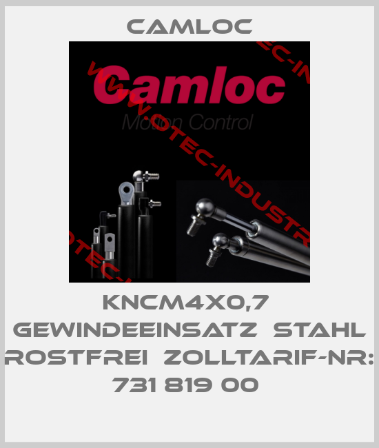 KNCM4X0,7  Gewindeeinsatz  Stahl rostfrei  Zolltarif-Nr: 731 819 00 -big