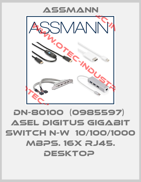 DN-80100  (0985597)  ASEL DIGITUS Gigabit Switch N-W  10/100/1000 Mbps. 16x RJ45. Desktop -big