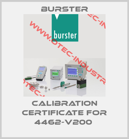 Calibration certificate for 4462-V200 -big