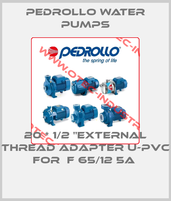 20 * 1/2 "EXTERNAL THREAD ADAPTER U-PVC FOR  F 65/12 5A -big